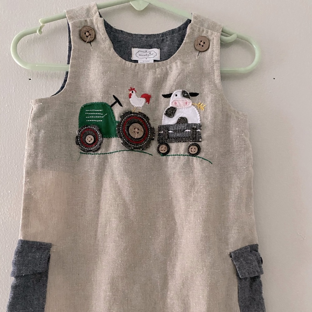Farm animals shortall 9/12m mud pie